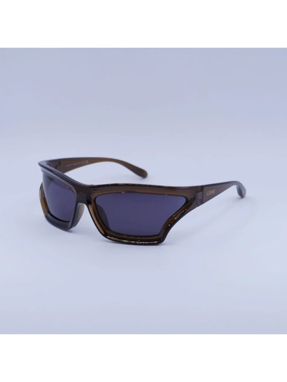 Loewe LW40143U 47A Sunglasses Brown Shield Frame, Grey Lenses